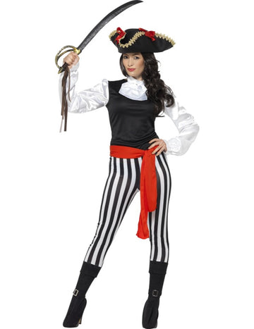 Ženski črtasti piratski kostum