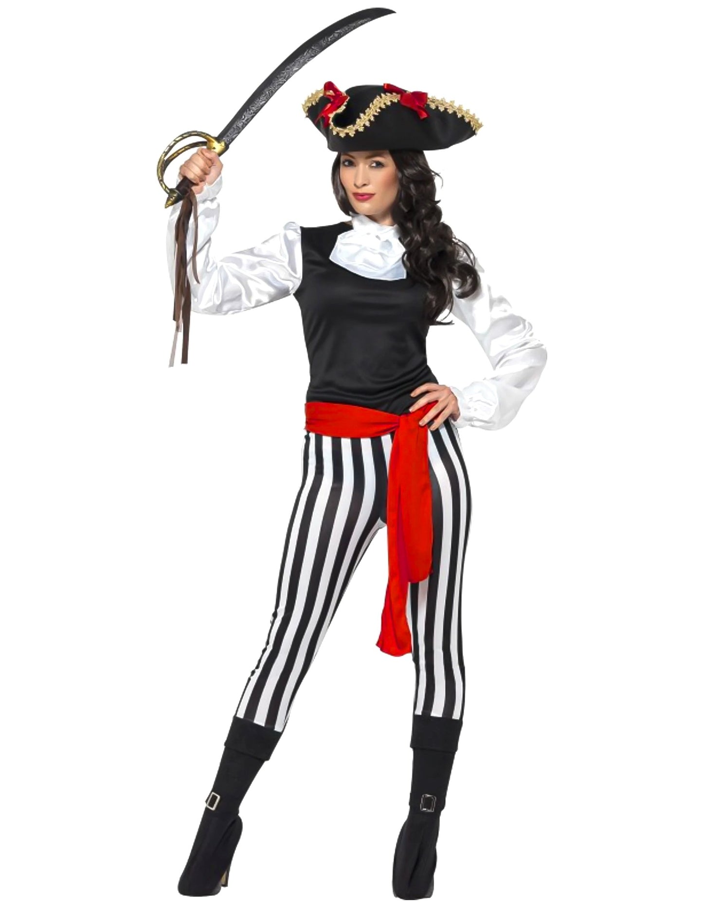 Ženski črtasti piratski kostum