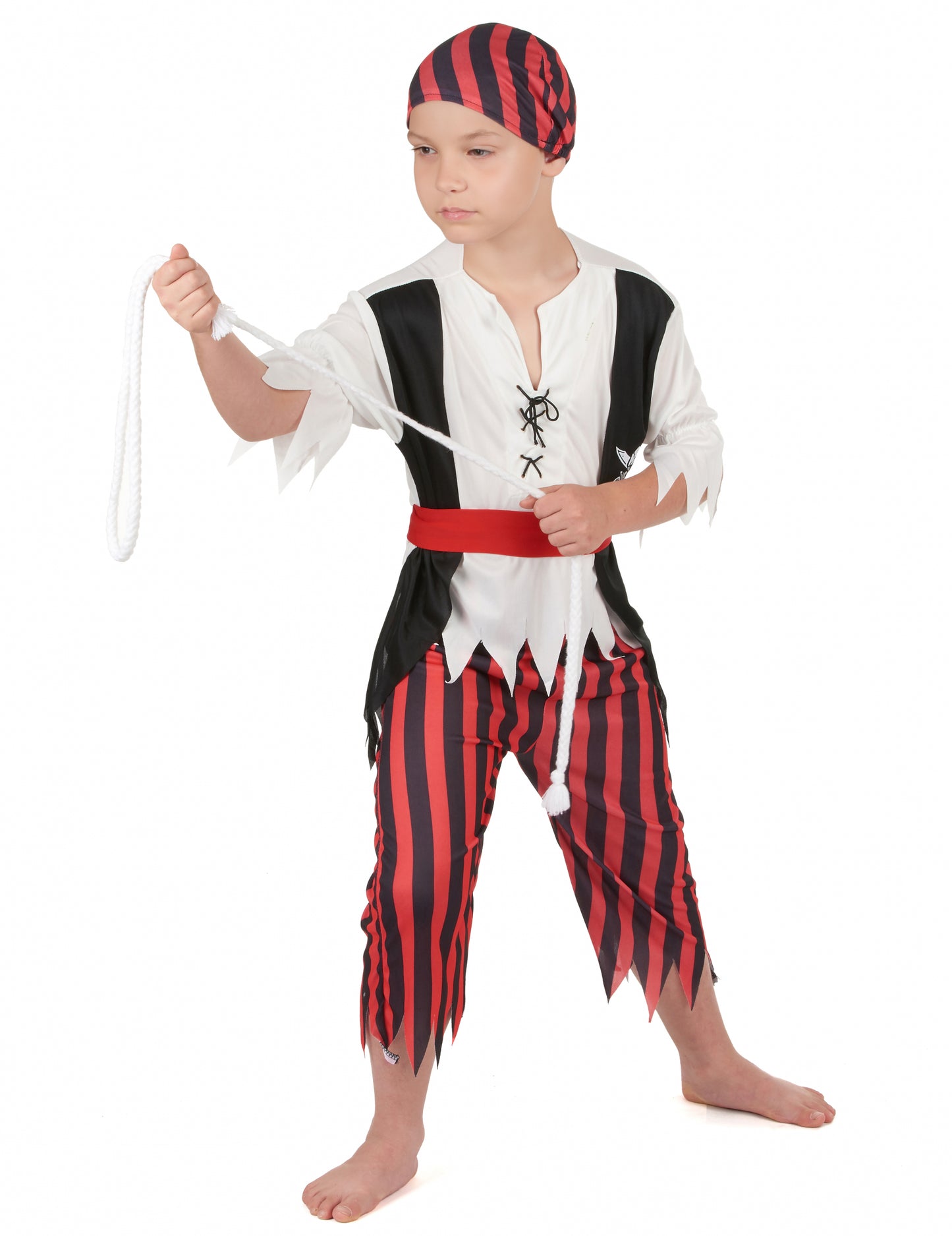 Piratski preobleči črno in rdeče črte fant