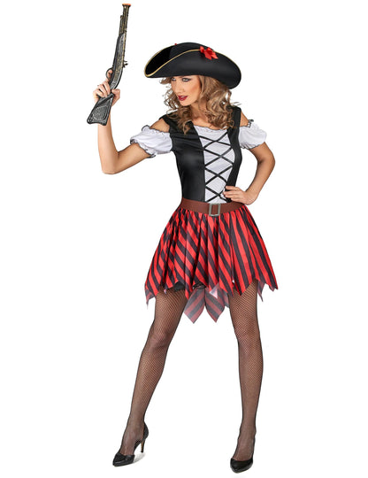 Rdeči in črni gusarski preoblečeni ženske