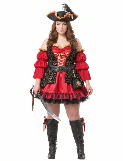 Déguisement Pirate rouge pour femme - Premium
