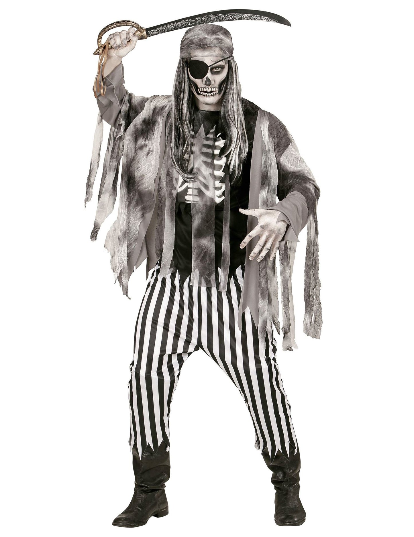 Piratski skeletni moški piratski kostum