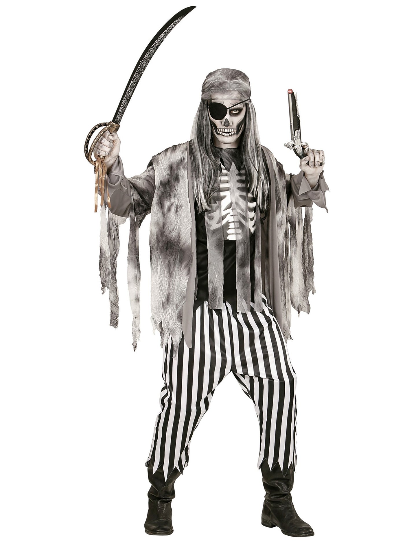 Piratski skeletni moški piratski kostum