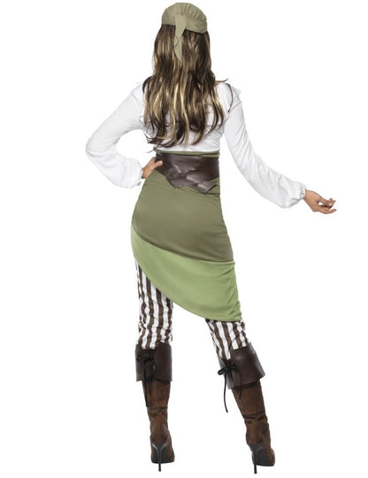 Ženski zeleni in beli piratski kostum