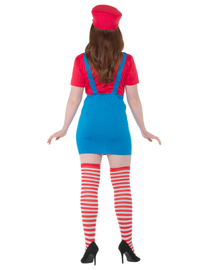 Vue de dos du déguisement Plombier rouge