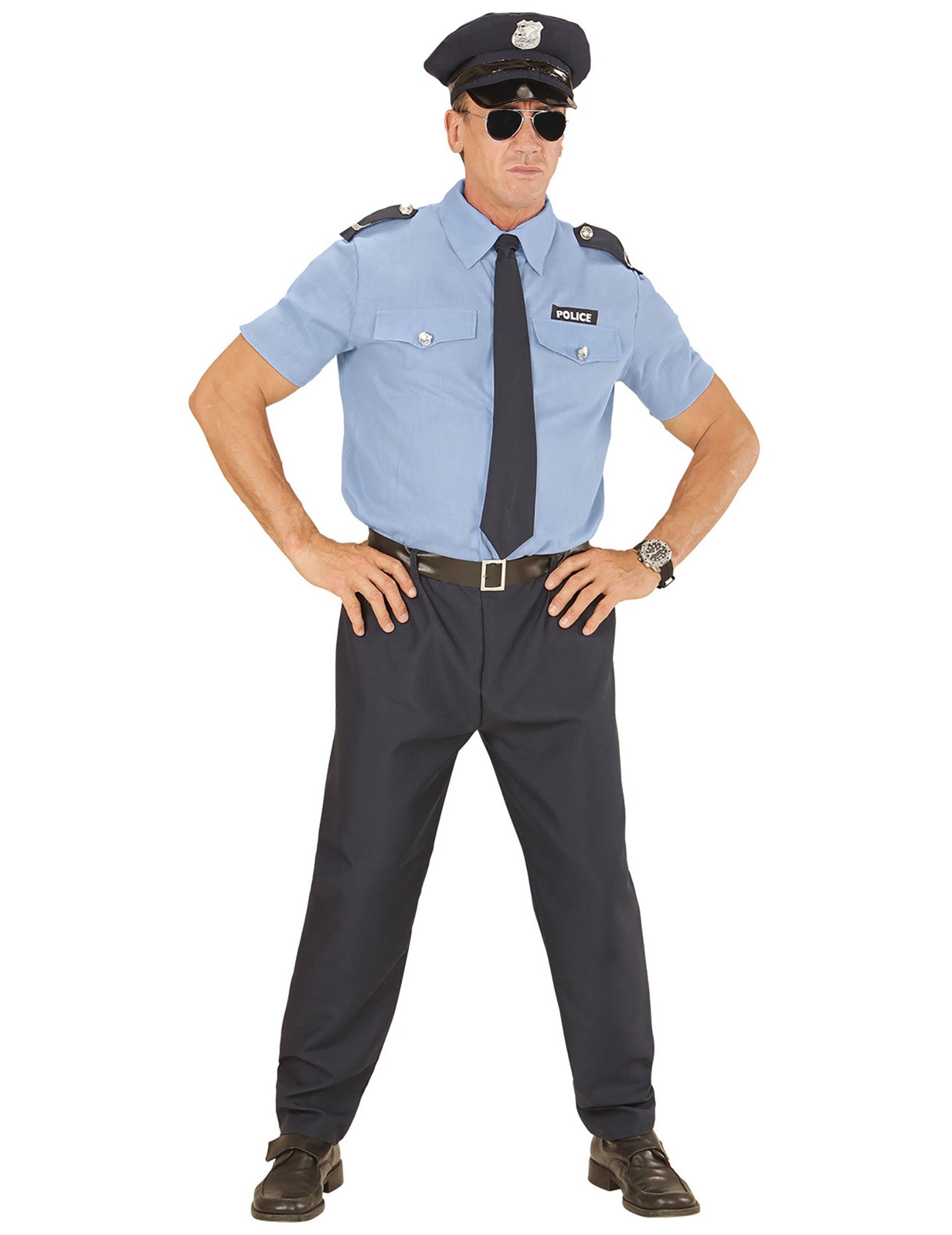Moški modri policijski kostum