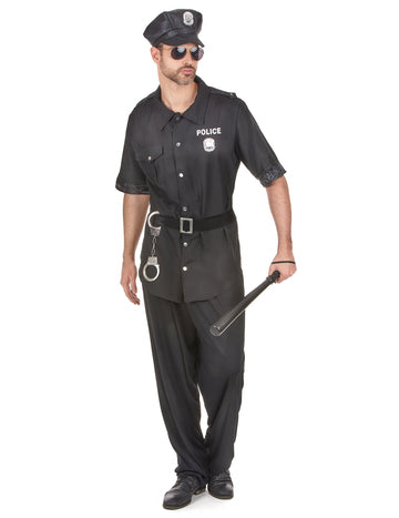 Črni policijski kostumski moški