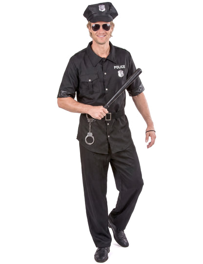 Črni policijski kostumski moški