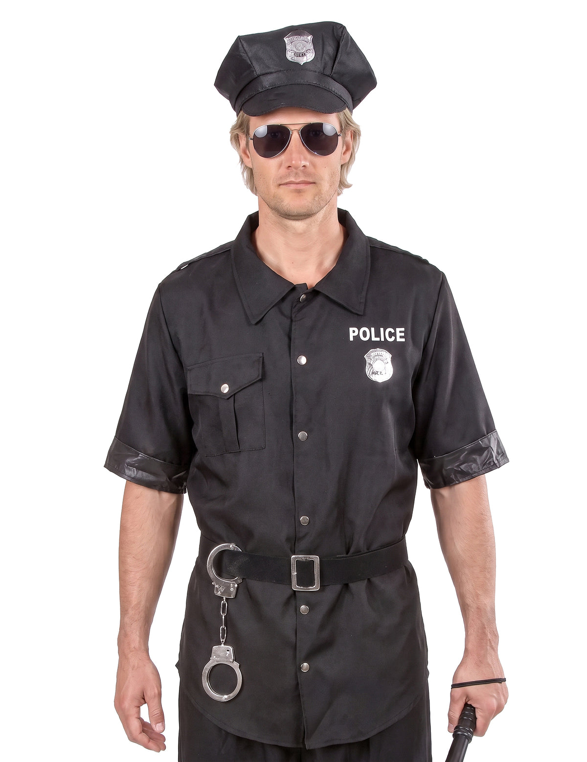 Črni policijski kostumski moški