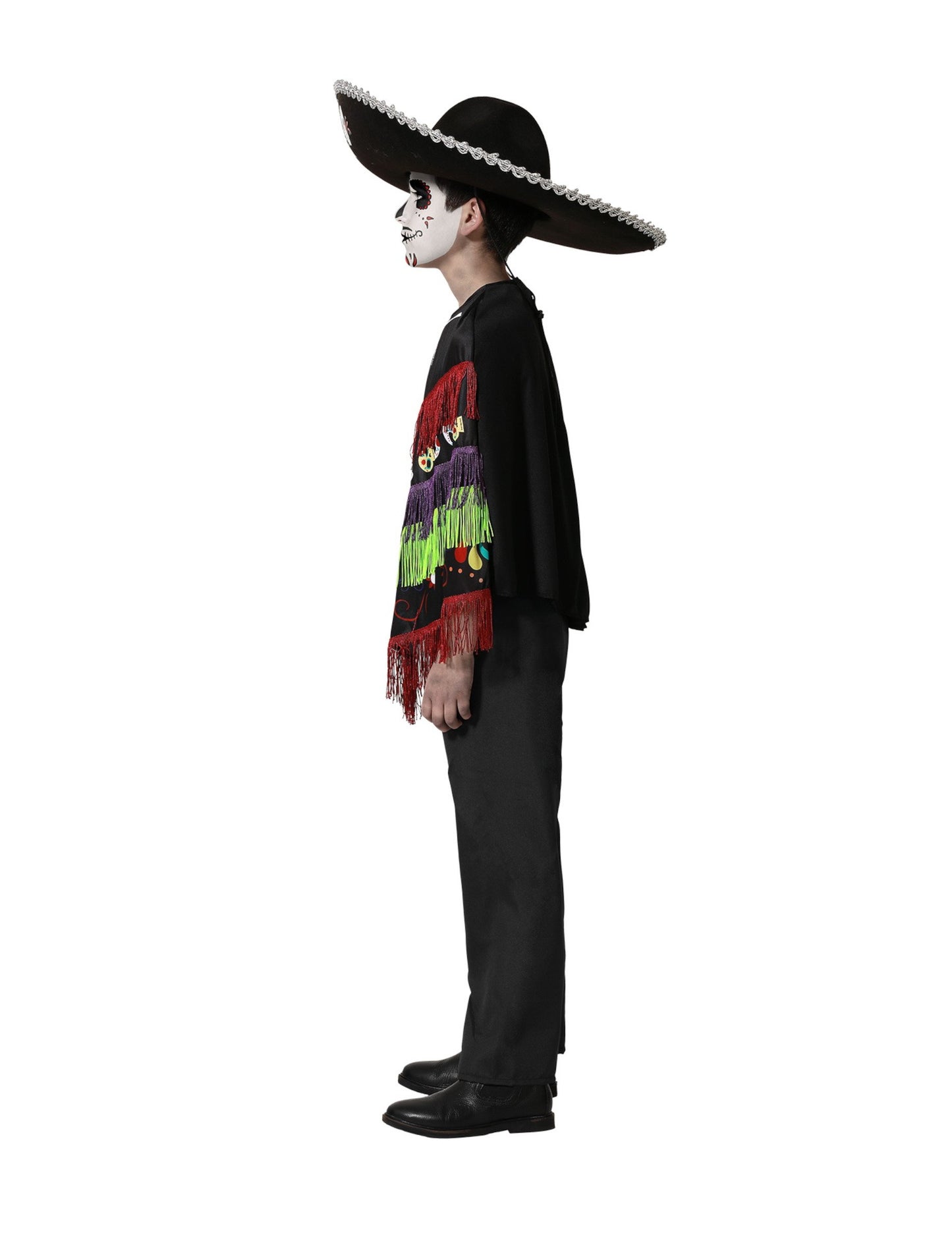 Poncho Skeleton Prekrivanje Dia de los Muertos Child