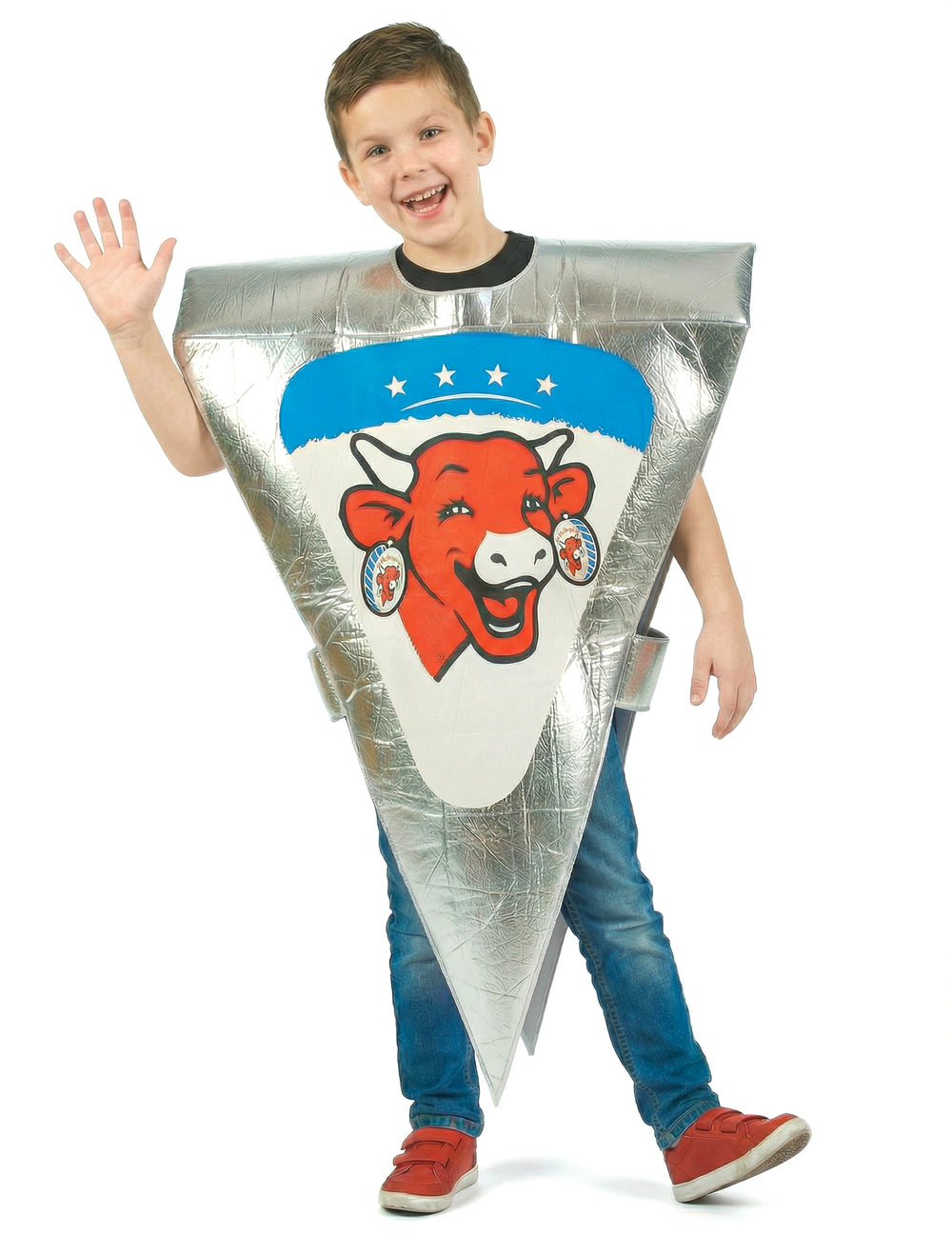 Déguisement portion de Vache qui rit pour enfant argenté avec logo officiel