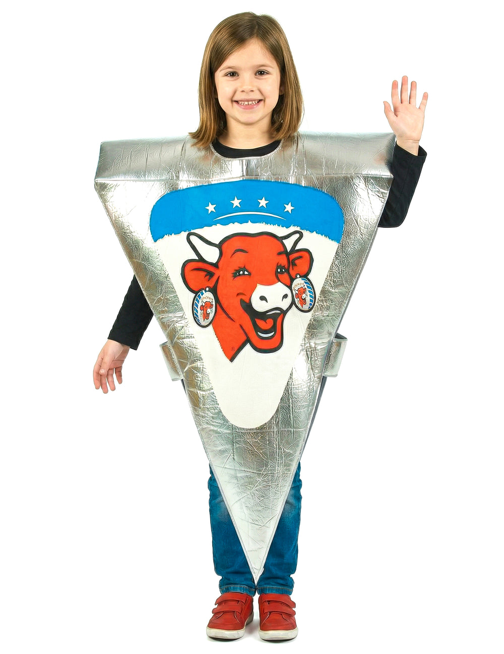 Vue de face du déguisement portion de Vache qui rit