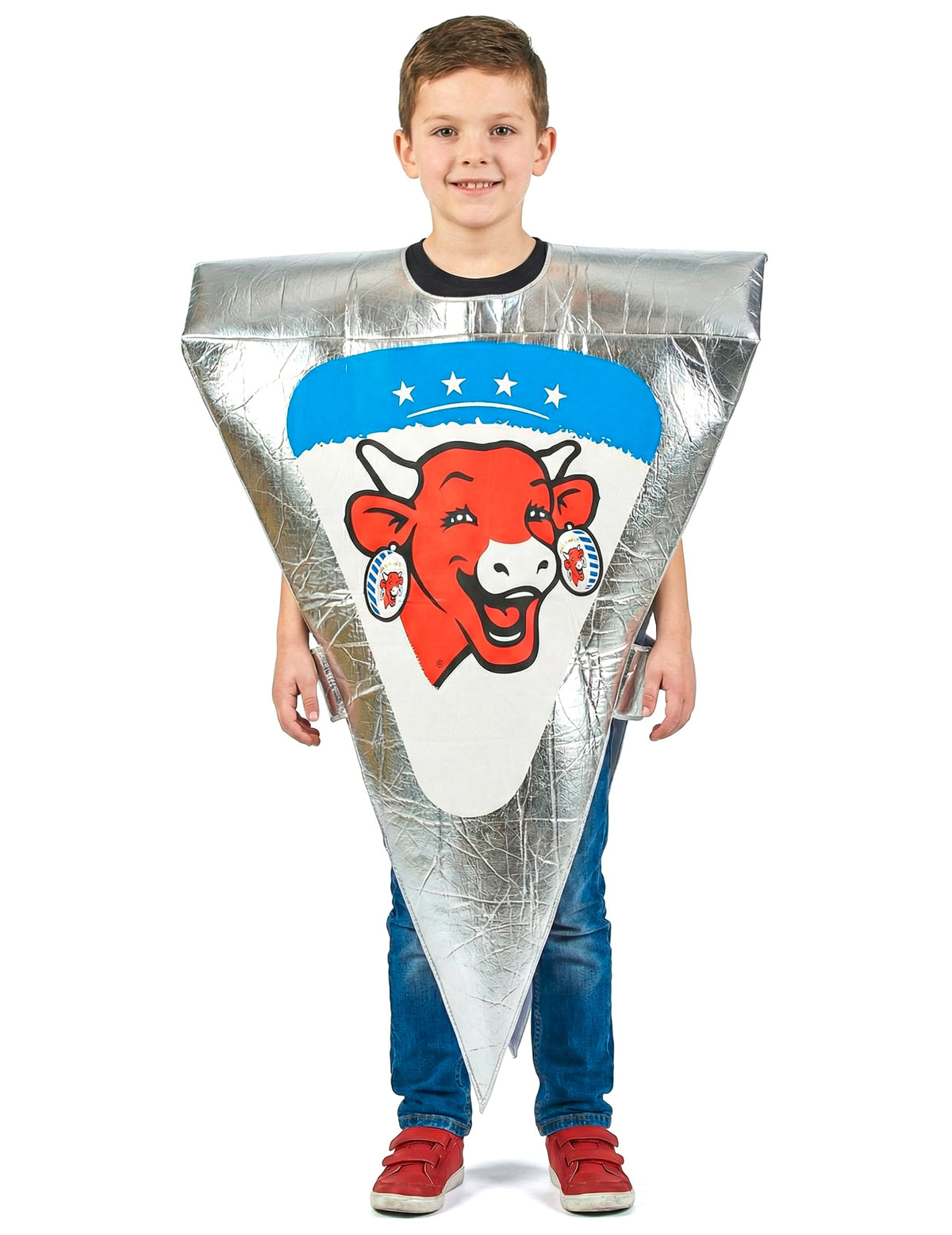 Vue de face du déguisement portion de Vache qui rit