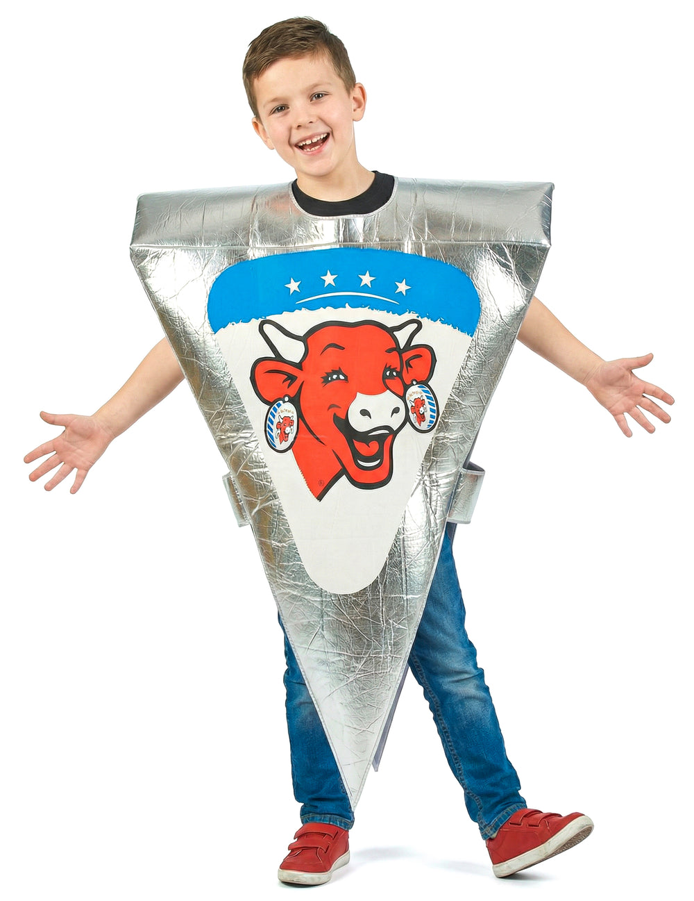 Vue de face du déguisement portion de Vache qui rit