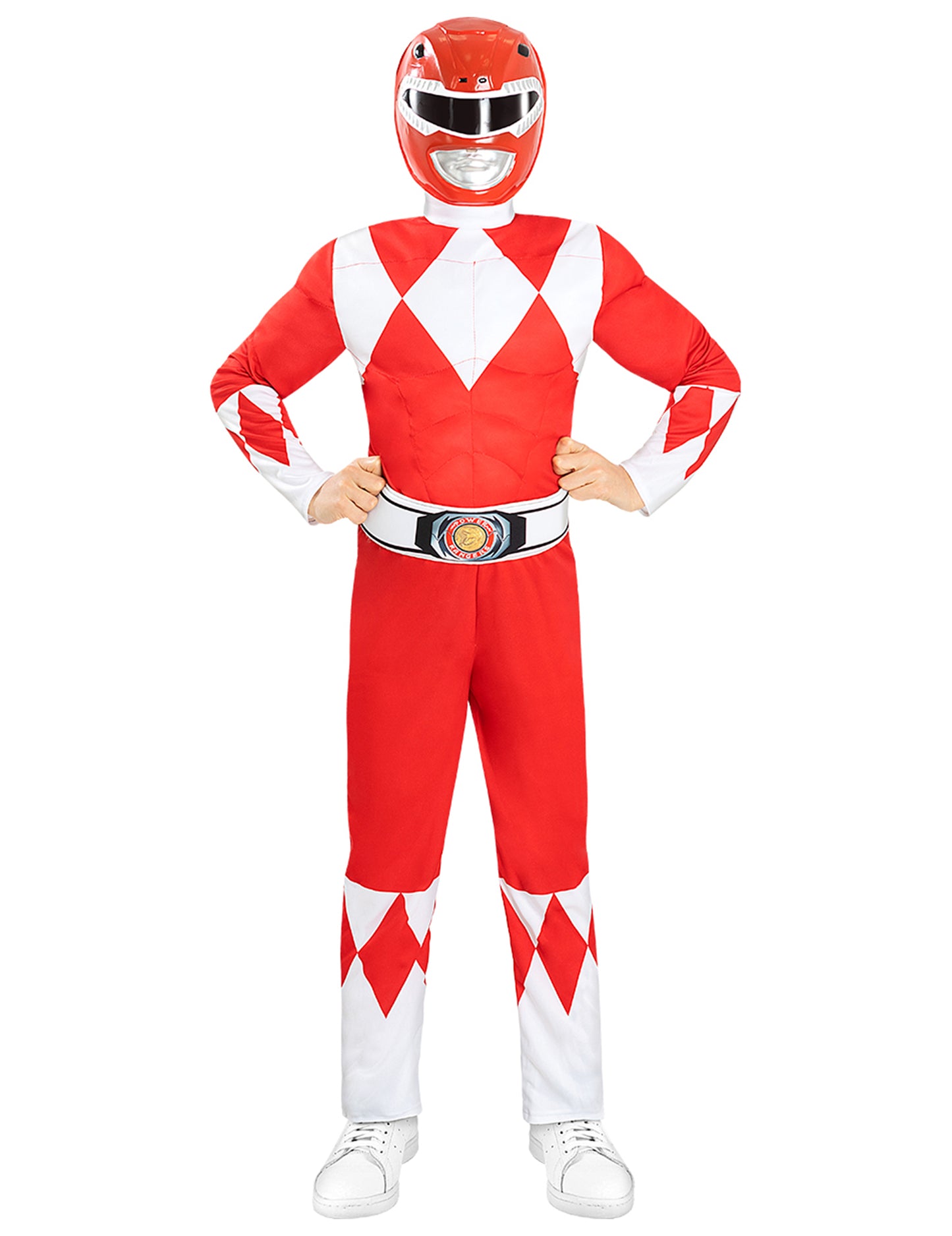 Mišičast rdeč kostum Power Ranger za otroke
