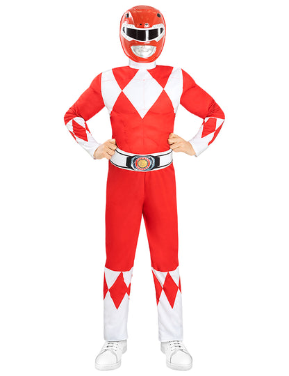 Mišičast rdeč kostum Power Ranger za otroke