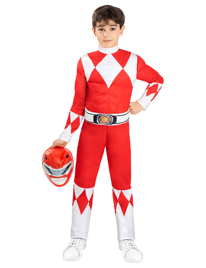 Mišičast rdeč kostum Power Ranger za otroke