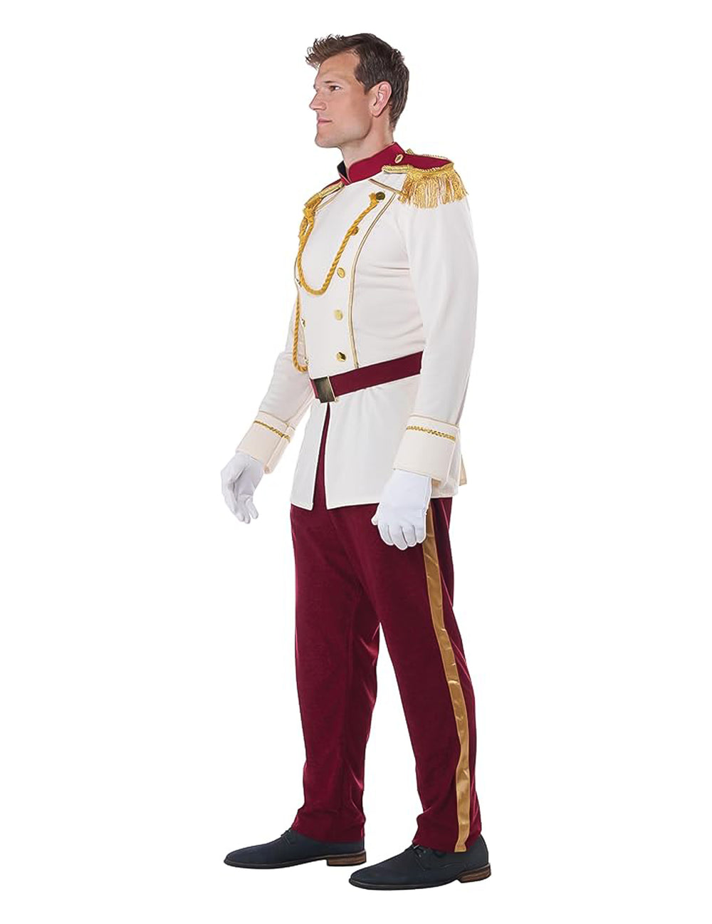 Vue de profil du déguisement prince charmant luxe pour homme