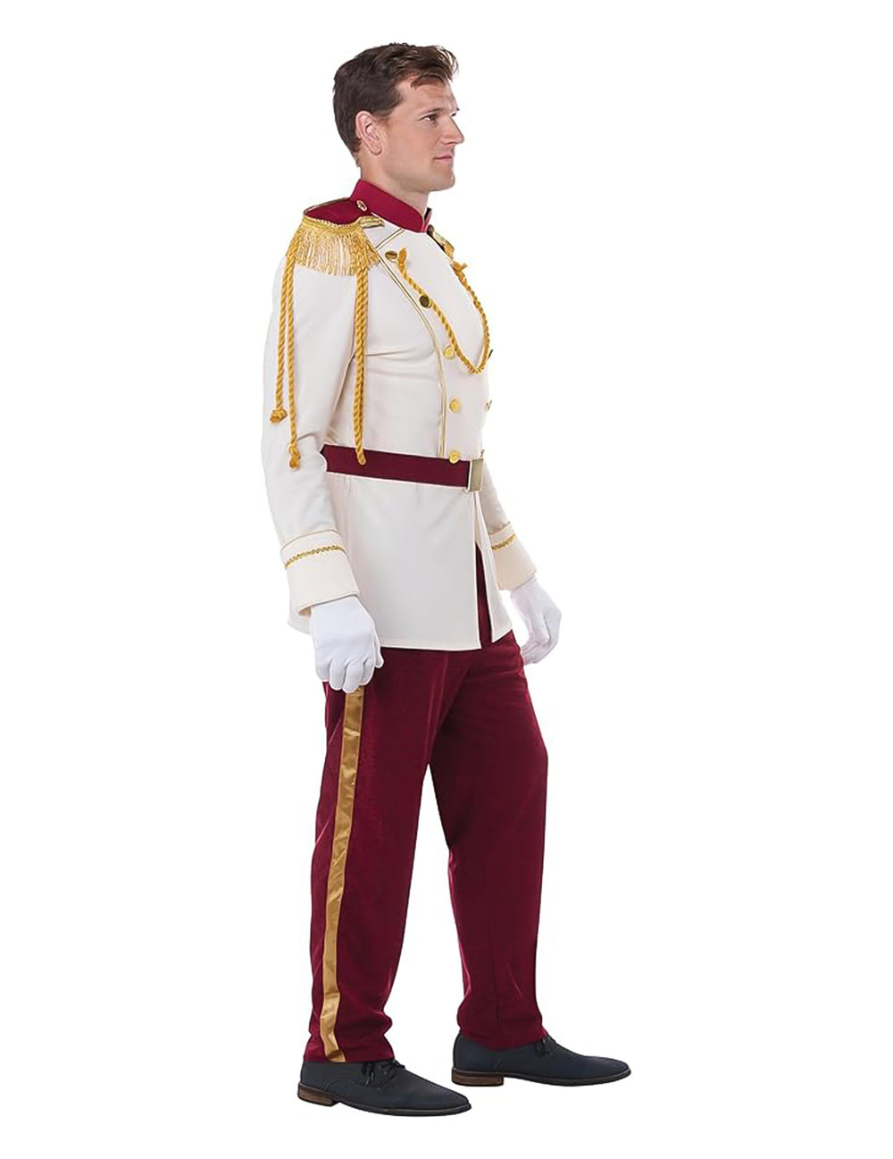 Vue de profil du déguisement prince charmant luxe pour homme