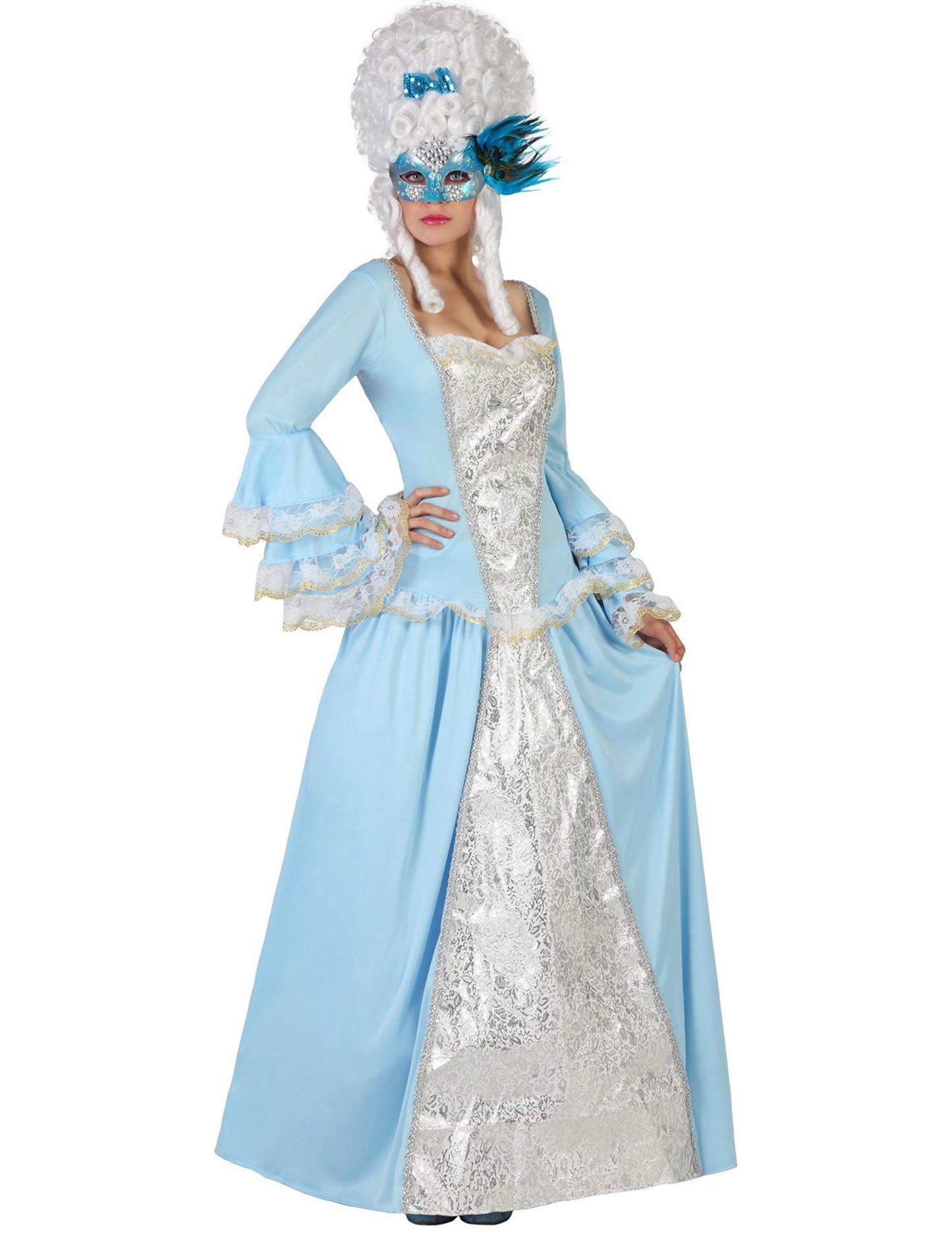 Modra baročna princesa kostumska ženska