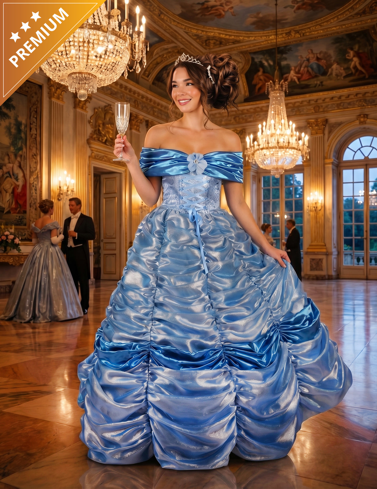Vrhunski kostum modre princese za ženske