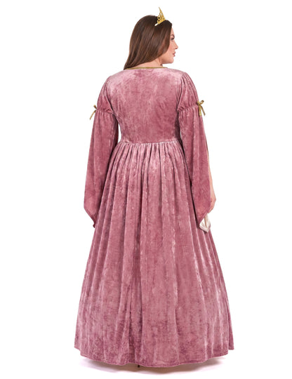 Déguisement princesse médiévale rose et blanche grande taille femme