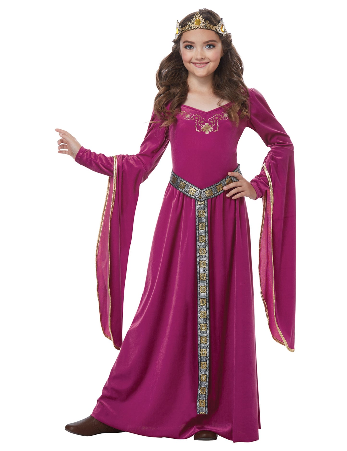 Médievalna princesa kostume žametno roza dekle