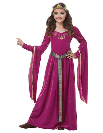 Médievalna princesa kostume žametno roza dekle