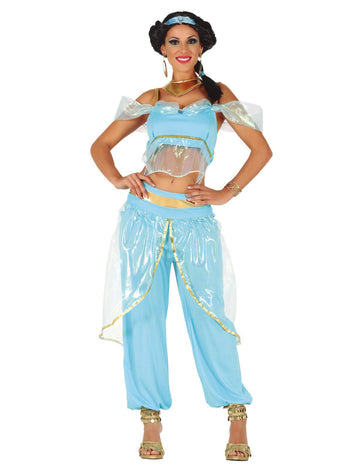 Ženska modra orientalska princesa kostum