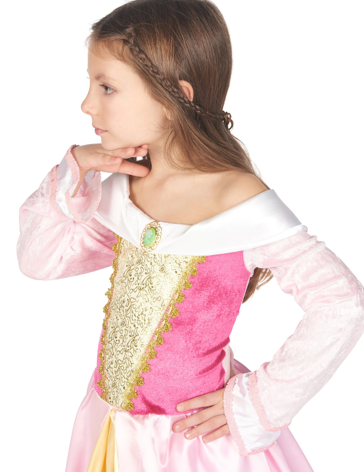 Vue de profil du bustier du déguisement de princesse