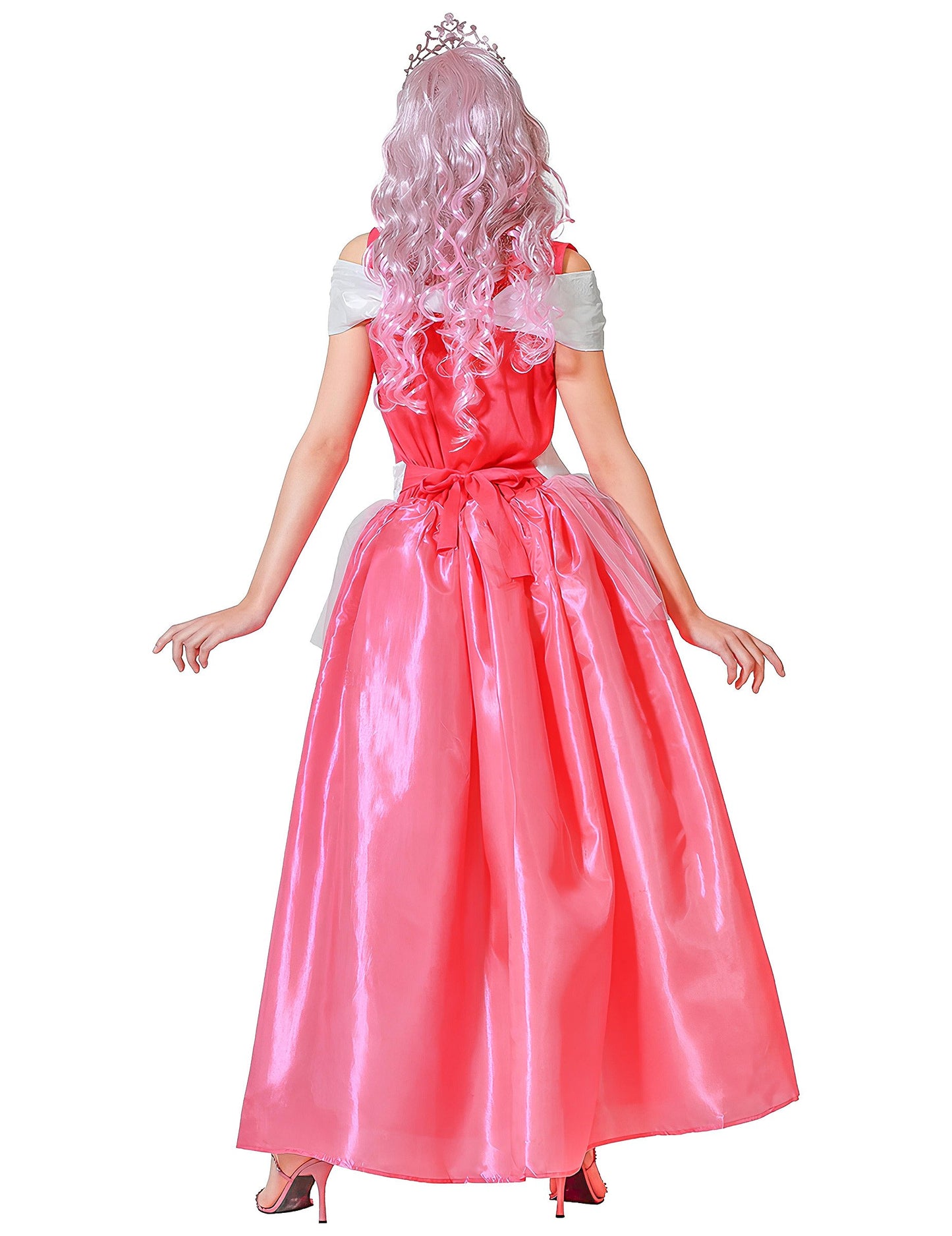 Roza princeskin kostum za ženske 