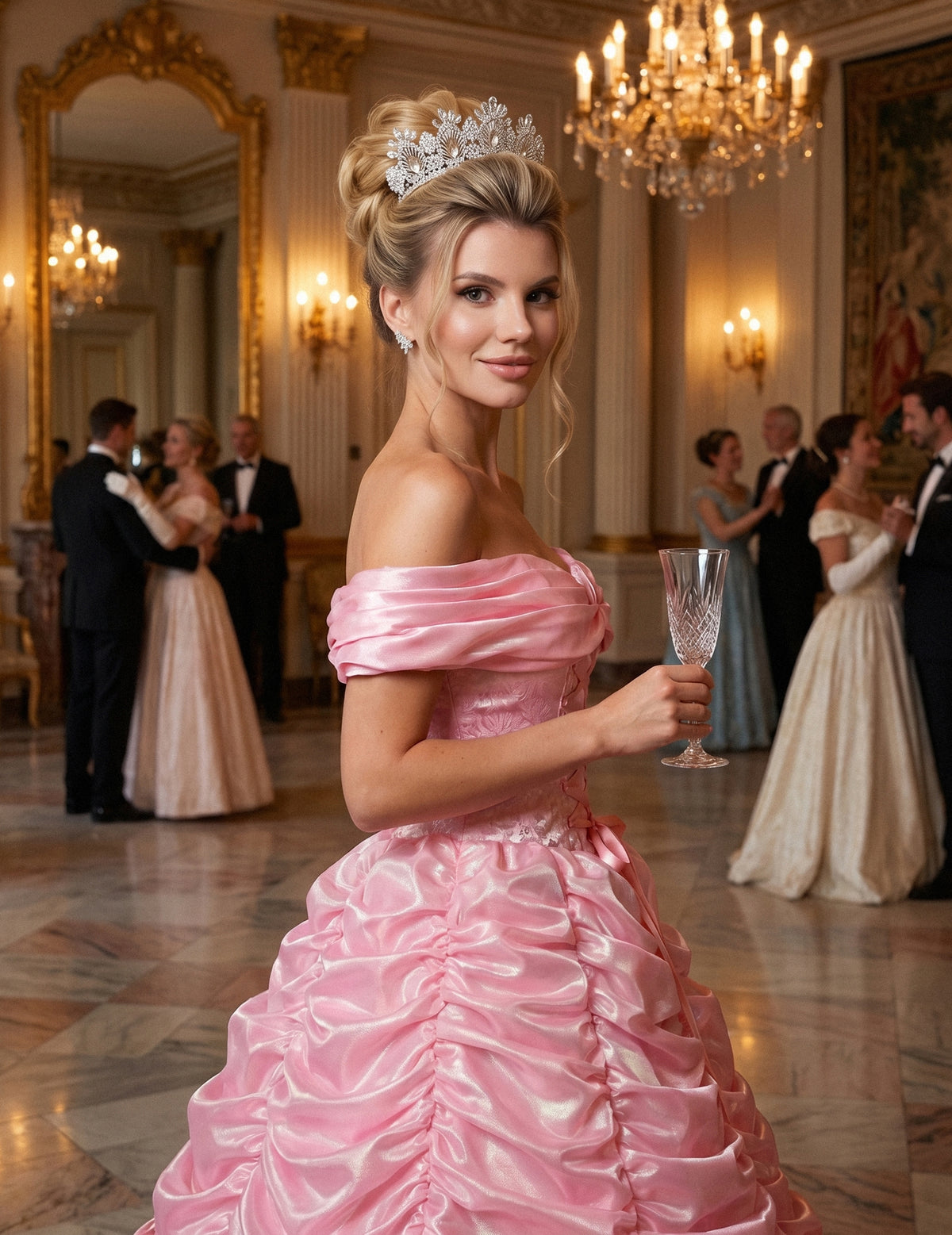Vrhunski roza kostum princese za ženske