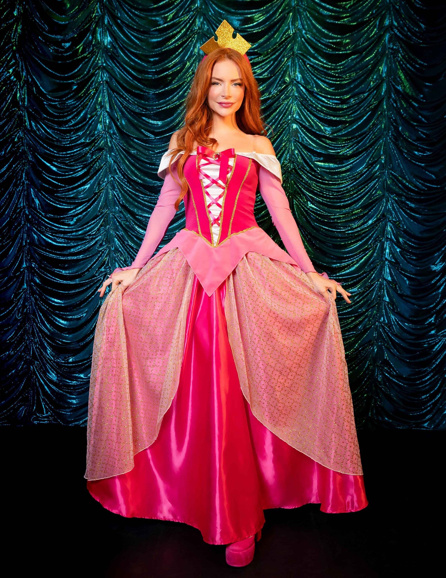 Déguisement princesse rose luxe femme