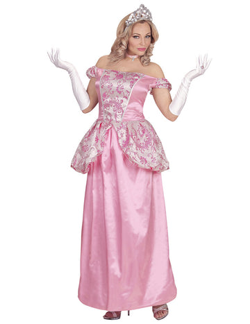 Pasles roza princesa preoblečena ženska
