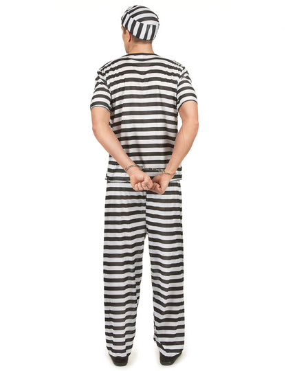 Déguisement prisonnier noir et blanc homme