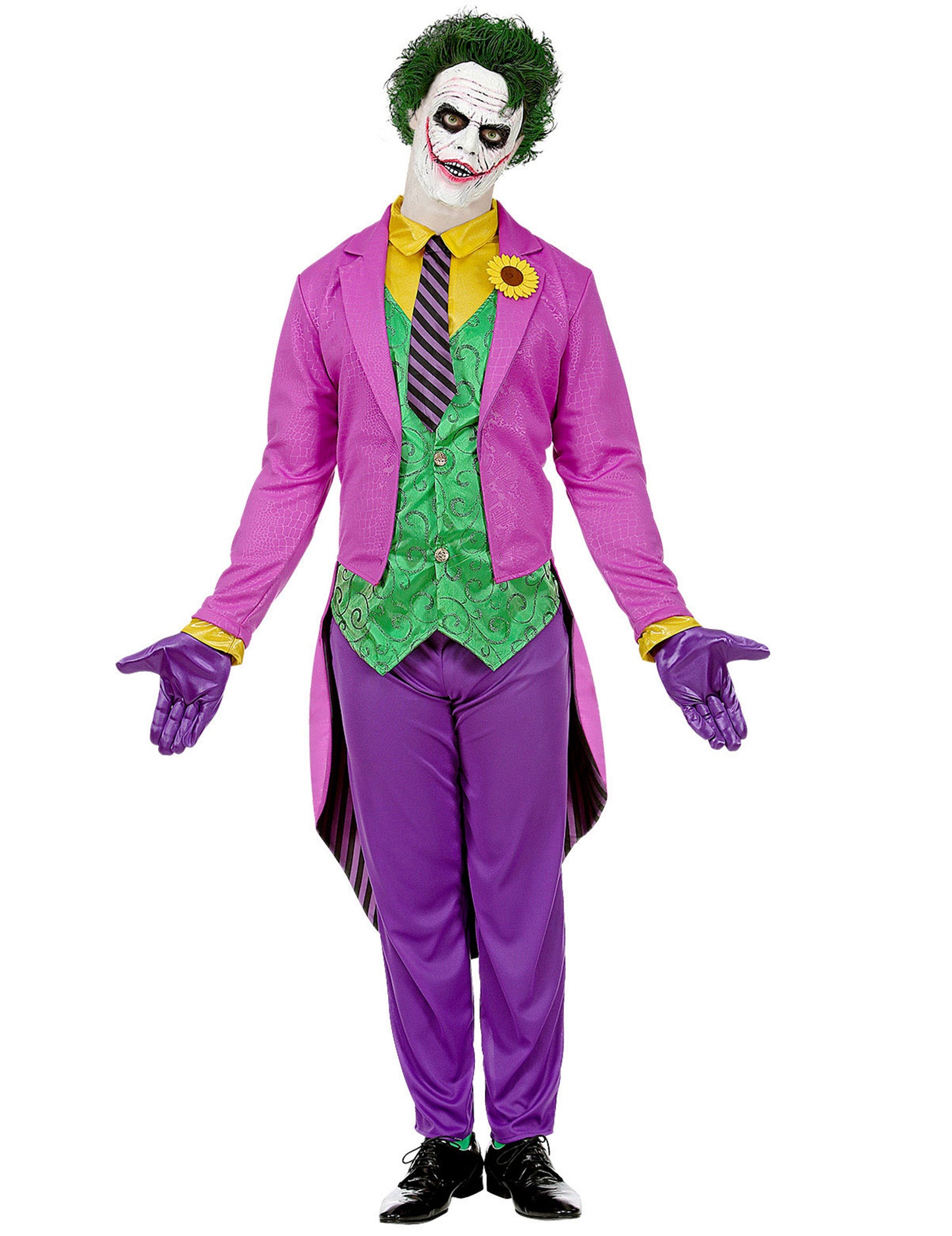 Vue de face du déguisement psychopathe fou pour homme