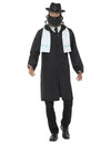 Déguisement de rabbin pour adulte noir avec chapeau et barbe