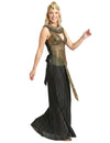 Déguisement de reine du Nil Egypte pour femme noir et or avec bandeau de serpent