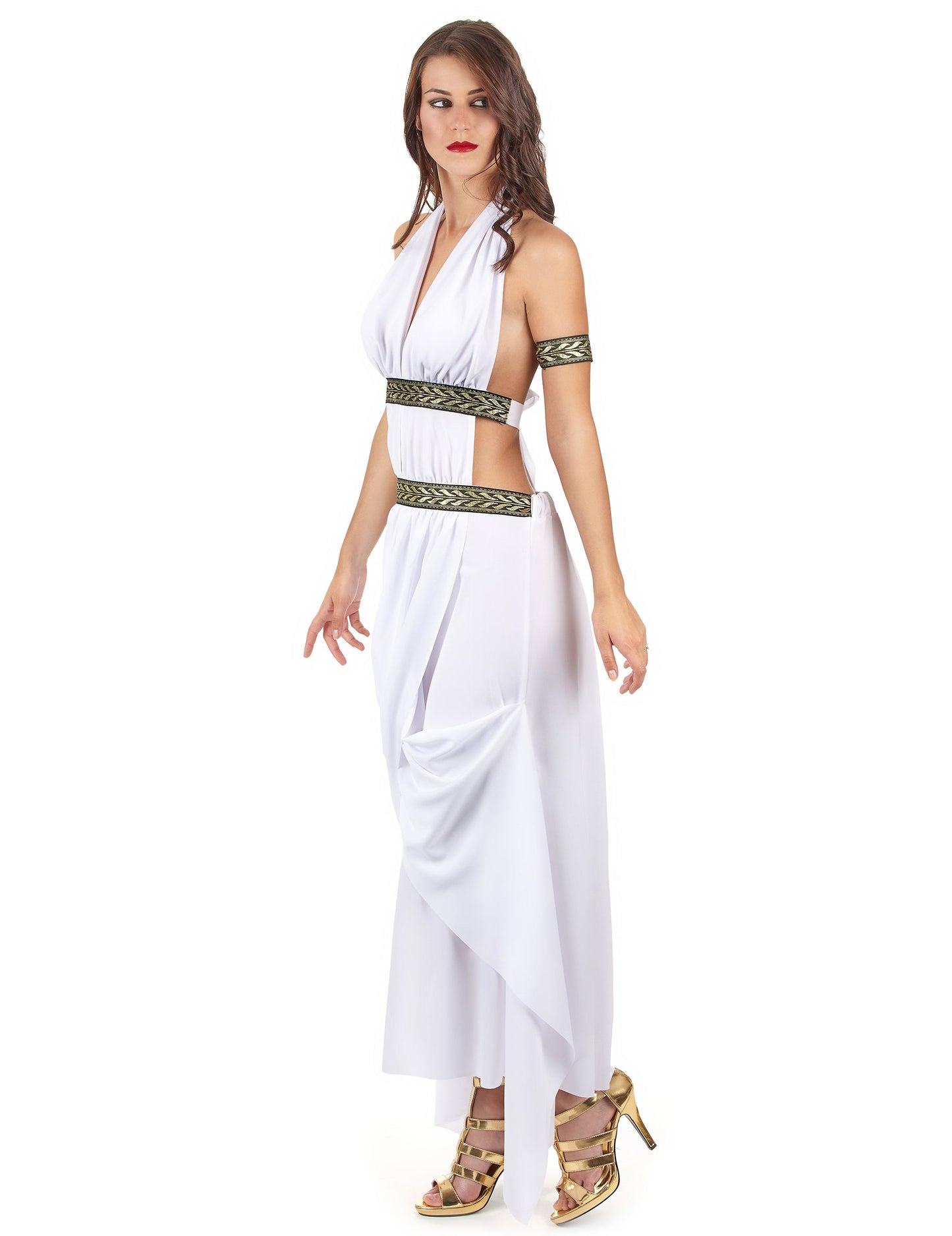 Vue de profil du déguisement Reine Spartiate pour femme