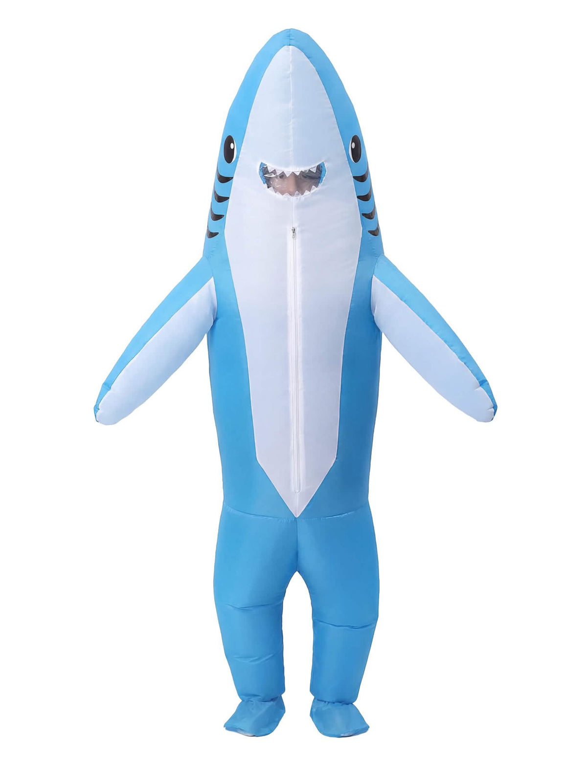 Déguisement requin gonflable pour adulte bleu et blanc