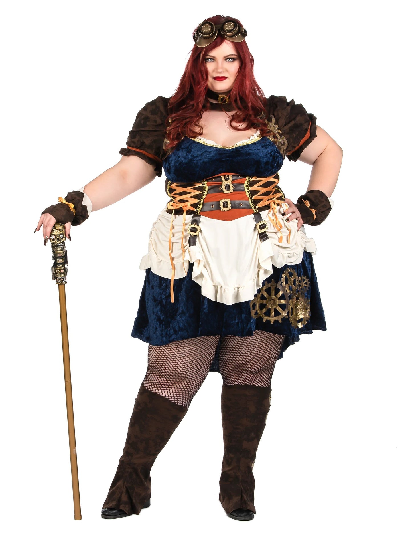Futuristična retro preobleka steampunk velike velikosti