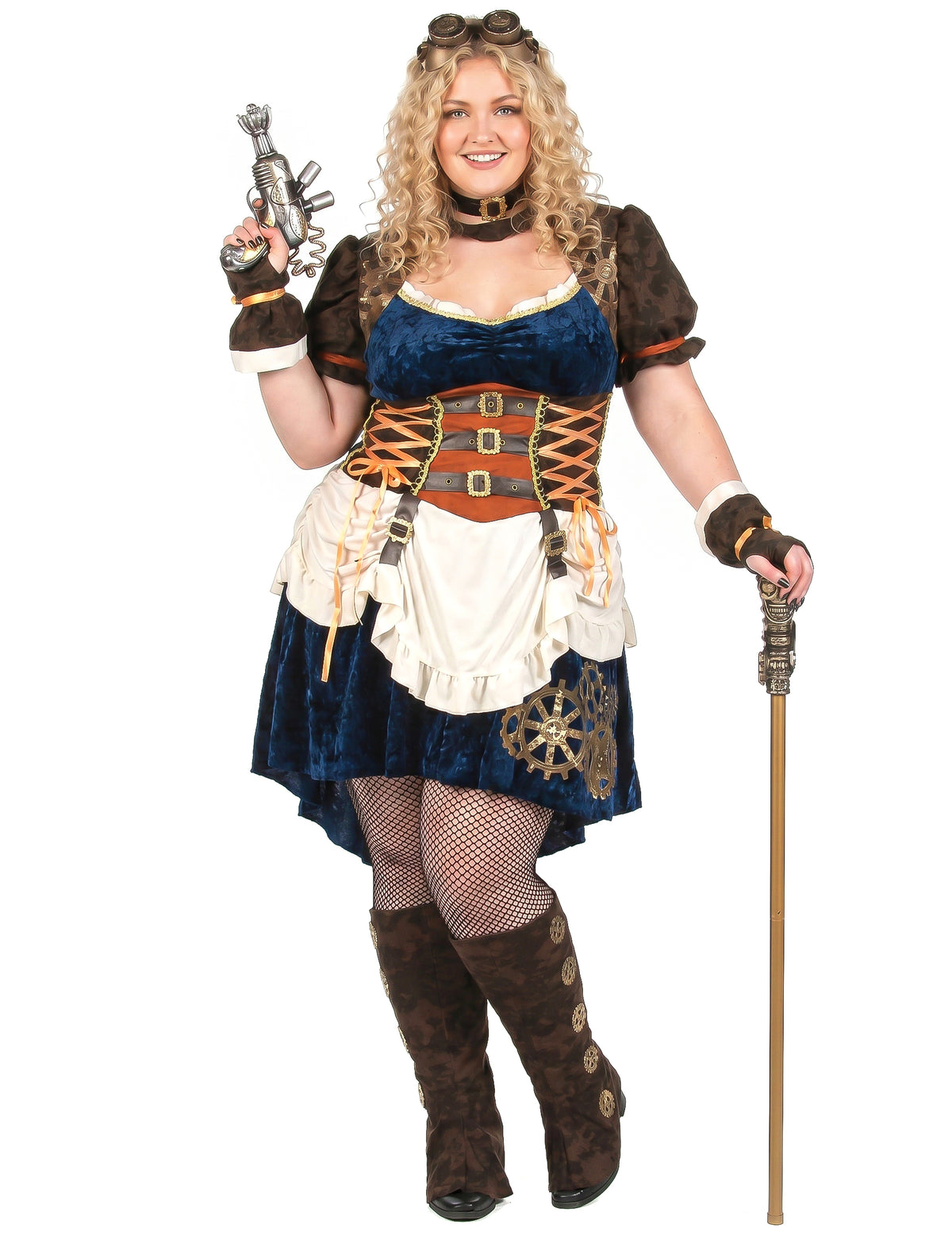 Futuristična retro preobleka steampunk velike velikosti