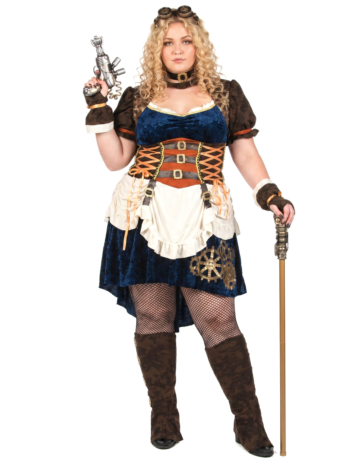 Futuristična retro preobleka steampunk velike velikosti