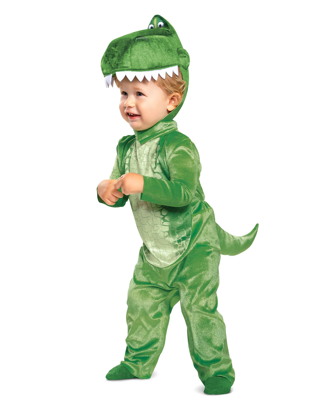 Déguisement Rex Toy Story deluxe pour enfant vert avec capuche tête de dinosaure