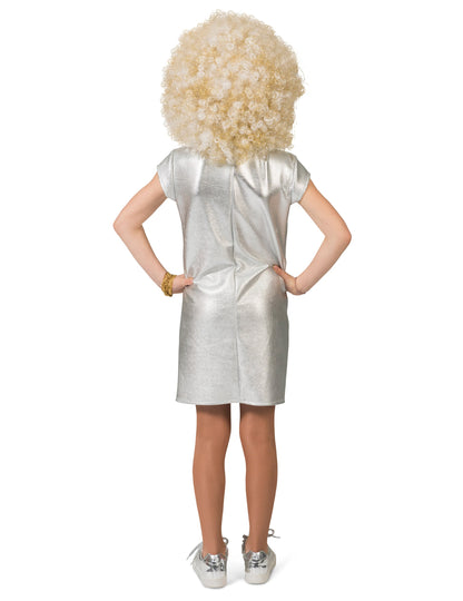 Vue de dos du déguisement robe disco pour fille