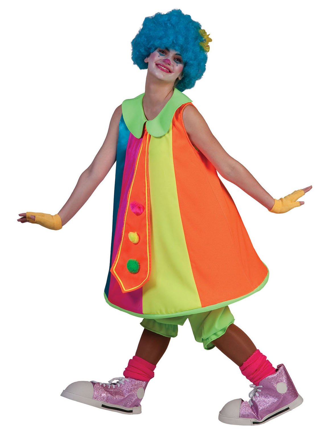 Fluo fluo clown obleka krona