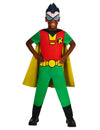 Déguisement Robin Teen Titans Go™ pour enfant rouge et vert avec cape jaune et masque