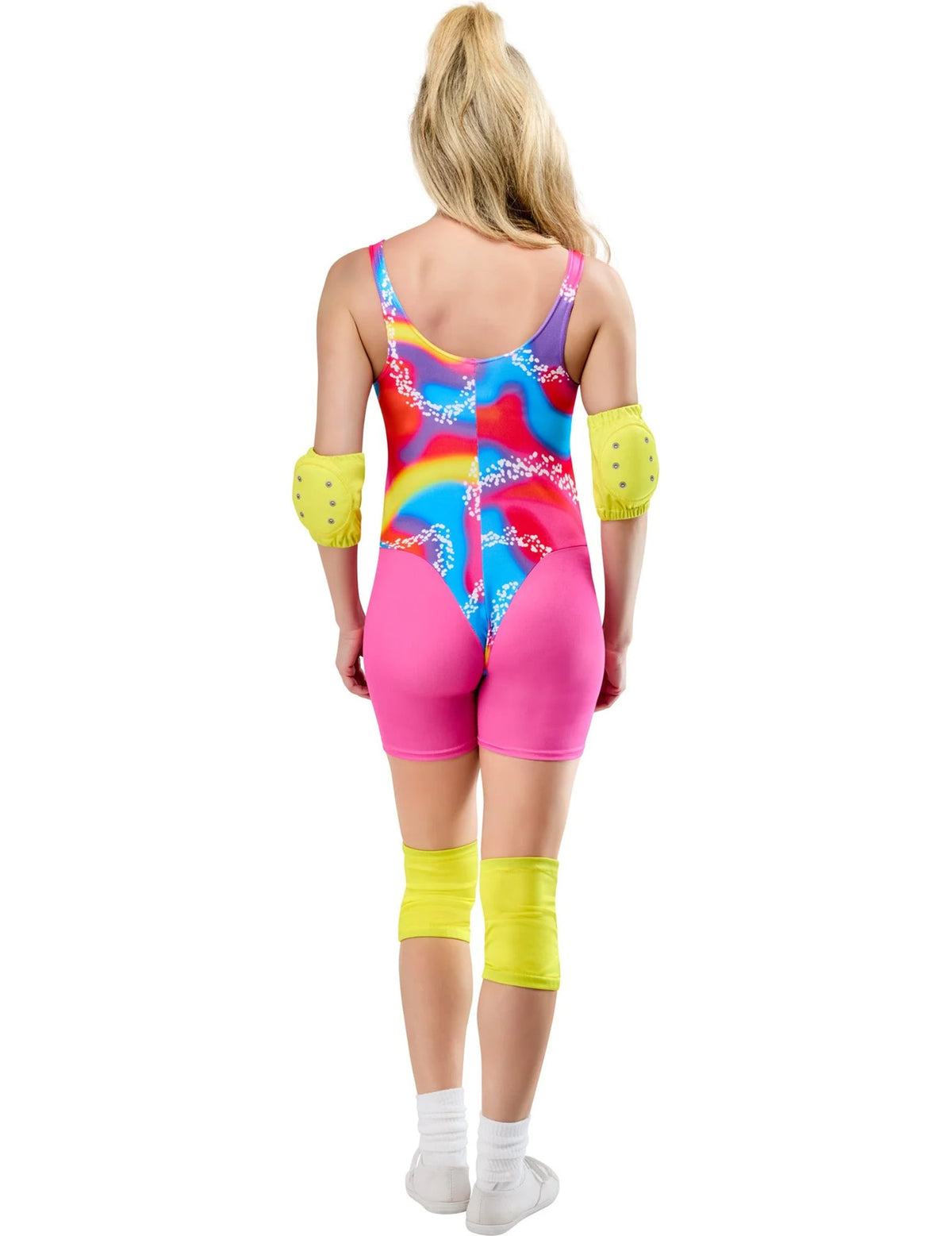 Vue de dos du déguisement roller Barbie™ pour femme