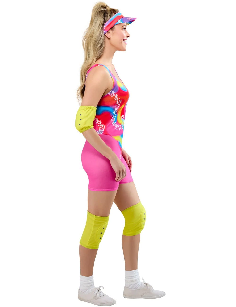 Vue de profil du déguisement roller Barbie™ pour femme