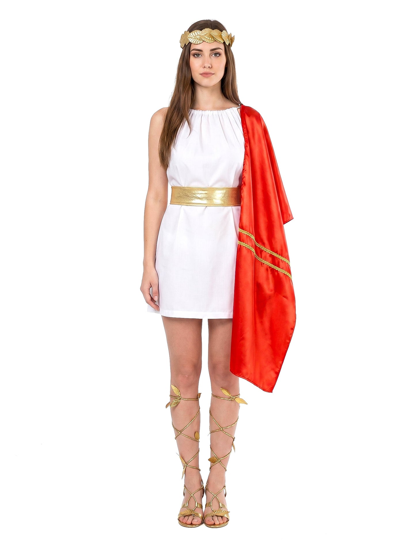 Déguisement romaine rouge et or femme